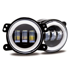 Convient aux phares antibrouillard de voiture <span class=keywords><strong>Jeep</strong></span> <span class=keywords><strong>Wrangler</strong></span>, 30w LED 4-inch White and Yellow halo Angel Eye LED Fog Lights for Car Modification - Product Image 1
