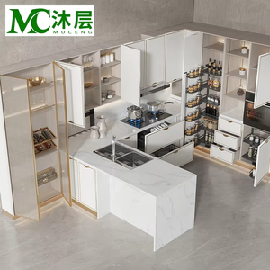 Mobili da <span class=keywords><strong>Cucina</strong></span> Moderni di Lusso con <span class=keywords><strong>Ante</strong></span> in Vetro Importato, Set Completo Ecologico con Soluzioni di Stoccaggio - Product Image 1