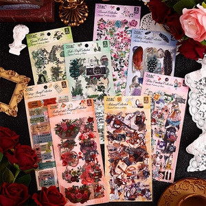 2025 Vintage <strong>Printed</strong> Journal <strong>Sticker</strong> Transparent Waterproof PVC Material Mini <strong>DIY</strong> Stationery Journal Cross-Border Decoration - Product Image 1