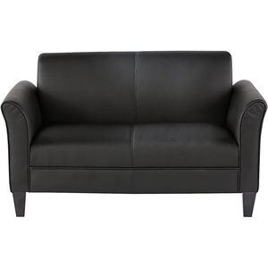 Sofá de Dos Plazas Alera ALE Negro para Recepción, Mueble de Salón de 55-1/2" de Ancho x 31-1/2" de Profundidad x 32" de Alto, de Metal, para Hotel, Apartamento o Sala de Estar - Product Image 2