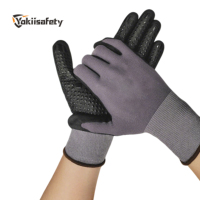 Gants en polyester et élasthanne de qualité industrielle Yokii, calibre 13, avec revêtement en mousse de nitrile pour l'assemblage de précision et les travaux électroniques