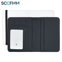 SCCFMM - Porta Pasaportes de Sublimación por Transferencia Térmica, Material PU, Diseño Geométrico, Gran Capacidad, Múltiples Ranuras para Tarjetas