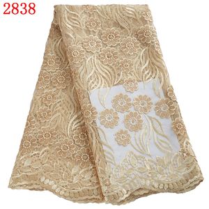 2838 оптовая продажа, новейшая африканская дешевая сетчатая кружевная ткань с камнями, сетчатая Тюлевая ткань, кружевное Великолепное Кружевное платье для вечеринки - Product Image 3