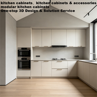 Fabrication professionnelle d'armoires sur mesure en contreplaqué imperméable à fermeture amortie pour la rénovation de la maison, armoires de cuisine personnalisables