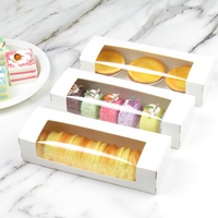 IMEE Long transparent fenêtre Sushi gâteau rouleau Biscuit Macarons pain blanc boîte de boulangerie