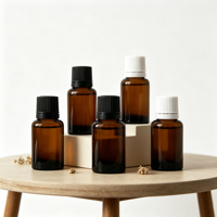 Flacon en verre transparent marron de 10 ml avec bouchon à vis pour huiles essentielles, sérums, parfums, soins de la peau, diffuseur à bâtonnets – Prêt à l'emploi