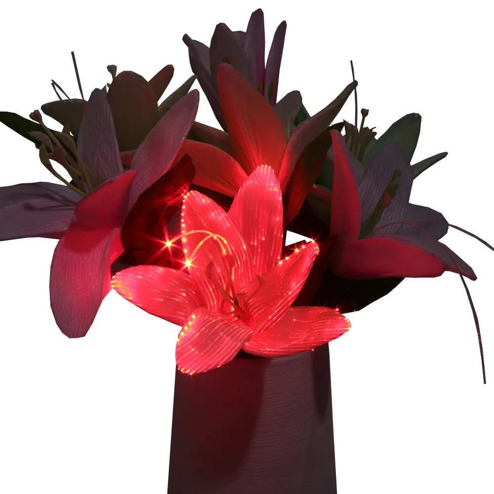 Christmas Promotion Gift light up fiber optic flower glowing luminous led lights control Forever Flower