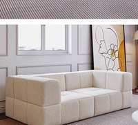 Canapé modulaire sectionnel carré à une place, revêtement en tissu, rembourrage en éponge - Canapé en forme de L compressé sous vide pour salon moderne