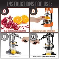 Gietijzeren Citruspers Extra Grote Commerciële Kwaliteit Handmatige Handpers Zware Countertop Squeezer Voor Verse Sinaasappelsap