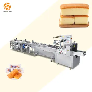 خط ماكينة تعبئة وتغليف الخبز القابل للنفخ ، وسادة أفقية أوتوماتيكية ، شرارة صغيرة ، شرارة باردة ، حزمة W