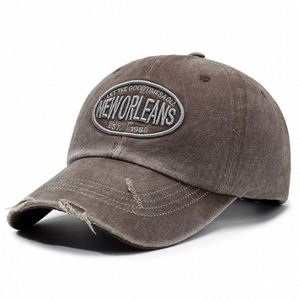 Casquette de baseball unisexe sportive rétro en coton délavé, design bec de canard, détail troué, tissu doux, fermeture à boucle métallique pour l'été décontracté - Product Image 2