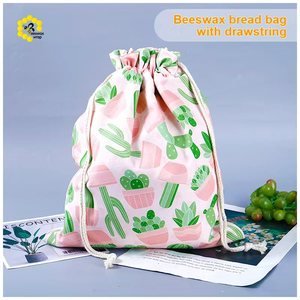 Sac à pain en coton écologique imprimé sur mesure avec cire d'abeille pour le pain au levain et les courses - Product Image 6