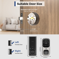 Serrure Connectée LNDU AL502 Moderne Étanche à Pêne Dormant pour Porte en Bois avec Wi-Fi Tuya, Empreinte Digitale, Caméra Vidéo et Sonnette, pour Usage Extérieur