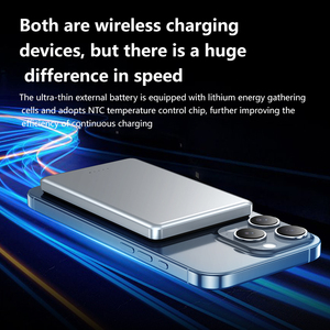 Batterie Li-Polymère Ultra-Mince 5000mAh 10W Chargeur Sans Fil Rapide <span class=keywords><strong>Power</strong></span> Bank Portable Magnétique avec Fonction de Support Entrée Type-C - Product Image 4