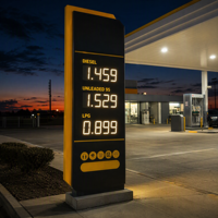 Panneau publicitaire LED numérique autoportant pour extérieur, panneau de prix de carburant LED en aluminium double face pour station-service, panneau pylon OEM