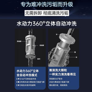 Filtre à eau intelligent AUX, pré-filtre, microfiltration pour toute la maison, purificateur d'eau du robinet tout en cuivre, noir, 1,18 kg - Product Image 4