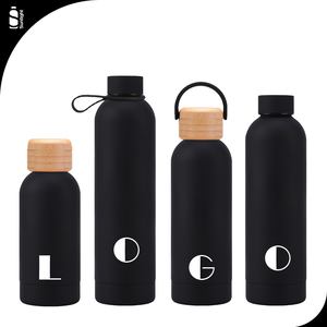 Borraccia Termica Nera Opaca 500ml in Acciaio Inox a Doppia Parete per Acqua Calda con Logo Personalizzato - Regalo Aziendale - Product Image 1