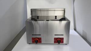 Friteuse à gaz commerciale en acier inoxydable OUTE 6L+6L, GPL/GNL, avec deux brûleurs et une puissance de 10 kW pour les restaurants de restauration rapide - Product Image 3