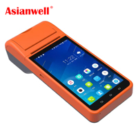 Mini machine de point de vente android tout-en-un, ordinateur de poche intelligent, pda avec imprimante thermique 58mm intégrée, AW-P3