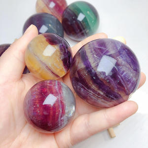 1 Pc Natural Quality <b>Candy</b> Fluorite Sphere,<b>Rainbow</b> Healing Stone Small Crystal Ball Spheres for Home Decor - Product Image 3