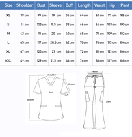 Ensemble d'uniformes médicaux extensibles et tendance à col en V pour femmes, idéal pour l'hôpital et le salon de beauté (vente en gros)