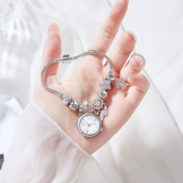 High Quality Round Shape Bracelet Quartz Watch for Lady Kid Custom Logo Alloy Case Glass Dial Arabic Numeral Pointer Display