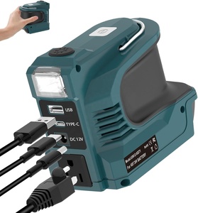 Inversor de Corriente Portátil de 220W, Adaptador de CC <span class=keywords><strong>24V</strong></span> a CA 110V/220V para Batería Kobalt de <span class=keywords><strong>24V</strong></span> con USB, Tipo-C, Tomacorriente CA y Luz LED - Product Image 1