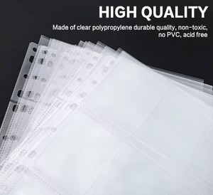 Customized 9 Sleeve Clear 11 Holes Double Side 20 Micron Binder Sheet Loose-leaf Card Protectors - Product Image 5