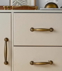 Franse Amerikaanse stijl antieke bronzen retro ladeknoppen massief messing kastgrepen polka dot design schelp kledingkast trekgreep - Product Image 3