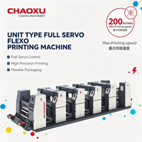 Machine d'impression flexographique automatique à servo-moteur de type unitaire Chaoxu pour sacs en papier et en plastique, haute vitesse 200 m/min