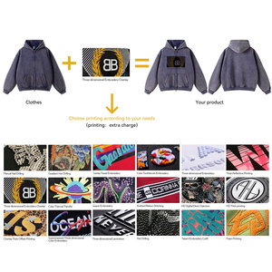 Usine de vêtements vintage haut de gamme sur mesure, sweat-shirt à lavage acide personnalisé, designs exclusifs, sweat-shirt à fermeture éclair pour les marques de vêtements de mode - Product Image 2