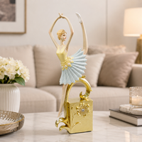 Modèle de ballerine en résine tendance, ornement décoratif d'intérieur artistique et créatif, finition aérographe, style mode, personnalisable