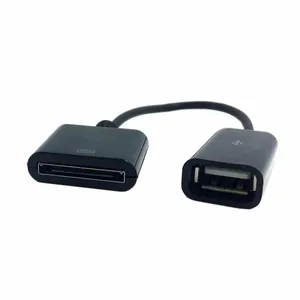 15CM Docking 30-pin Female To USB 2.0 Female Data Charge Short Cable Dock 30P Black & White