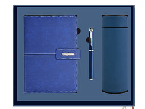 Customized A5 <b>Notebook</b> and Thermos Cup Gift Box <b>Set</b> for Company Logo and University Graduation Souvenirs Leather Cover - Product Image 3