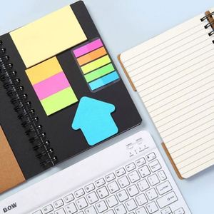 Custom Logo Spiral <b>Notebook</b> with Sticky Notes and Color Index Tabs Eco Kraft Office Memo Pad Set for Promotional Gifts - Product Image 3