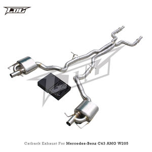 Système de Catback d'échappement sport à soupape d'usine pour <span class=keywords><strong>mercedes</strong></span>-benz C43 <span class=keywords><strong>AMG</strong></span> 3.0T 2019-2024 304 tuyau d'échappement en acier inoxydable - Product Image 3