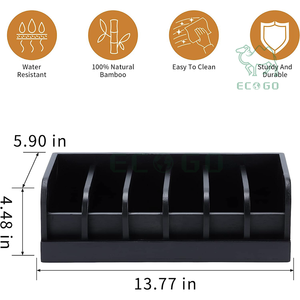 Boîte d'organisateur de ceinture en bambou avec 6 grilles support de ceinture pour placard et tiroir organisateur de stockage de ceinture et présentoir pour hommes femmes - Product Image 2