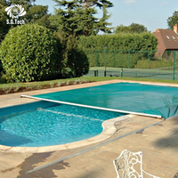 Couverture de piscine automatique en PVC robuste Water Crown, marchable, sécurisée, imperméable, hiver, installation facile, économie d'énergie, télécommande