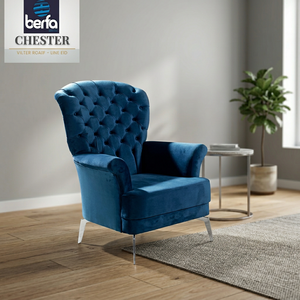 Bergere เก้าอี้หรูหราหนังกำมะหยี่เด็กใบหน้าปุ่มผ้าทัฟ OEM ที่กำหนดเองเก้าอี้แขนโซฟาเฟอร์นิเจอร์ตุรกี - Product Image 3