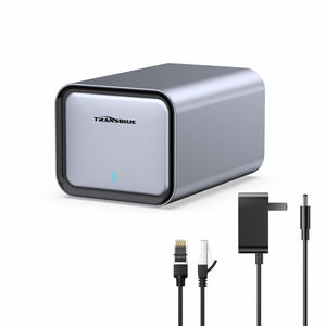 TRANSBLUE 2 bahías RAID Aluminio 3,5 "SATA HDD / SSD <span class=keywords><strong>Carcasa</strong></span> 3,5 HDD <span class=keywords><strong>Carcasa</strong></span> <span class=keywords><strong>externa</strong></span> para computadora - Product Image 1