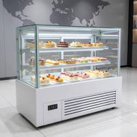Vitrine Réfrigérée de Comptoir pour Pâtisseries et Aliments Froids, 2 Portes Vitrées, Acier Inoxydable, Contrôle Numérique de la Température