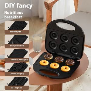 Moule à double cuisson direct d'usine Mini <span class=keywords><strong>gaufrier</strong></span> beignet Sandwich Maker Machine à petit-déjeuner multifonctionnelle Boutique Gaufriers - Product Image 3
