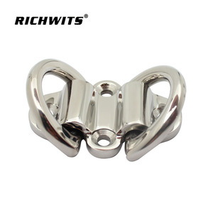 RICHWITS Stainless Steel D-Loop Marine Lashing Buckle 6mm 316 Double <b>Ring</b> Fixing <b>Plate</b> - Product Image 3