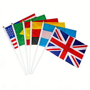 Drapeau de supporter de football personnalisé en polyester 100 %, mini-drapeau de pays, pour agiter à la main lors des matchs, vente en gros - Product Image 1