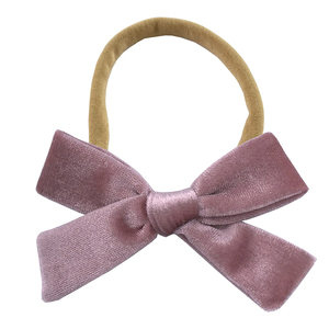 Bán Buôn 3.5 <span class=keywords><strong>Inch</strong></span> Nhung Bow <span class=keywords><strong>Headband</strong></span> Mềm Hairbands Đàn Hồi Ban Nhạc Tóc Phụ Kiện Nylon Headbands Cho Trẻ Sơ Sinh Bé Cô Gái Trẻ Em - Product Image 5