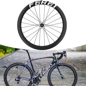 Jeu de roues de vélo de route <span class=keywords><strong>Ferei</strong></span> H 700c, jante de 50 mm, moyeu de frein à disque surélevé à 24 trous, pneus tubeless/à tringle avant/arrière, léger en carbone - Product Image 1