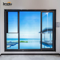 Sistema de Ventana Abatible de Aluminio Moderno de Gran Tamaño con Aislamiento Térmico y Mosquitera Invisible