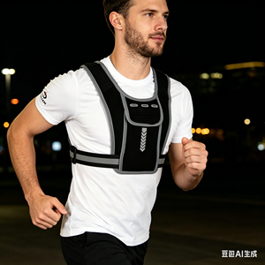 Chaleco Reflectante para Correr con Porta Botella de Agua, Ajustable, con Porta Teléfono para Correr de Noche y Trotar con Seguridad - Product Image 2