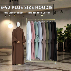 E-92 Sudadera Deportiva Informal de Alta Calidad para Mujeres Musulmanas, Modesta, Islámica, de Algodón Transpirable, Talla Grande, Largo hasta el Tobillo, para Primavera, Eid y Ramadán - Product Image 2