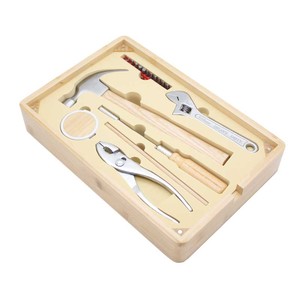 Kit d'outils ménagers pratiques à usage quotidien pour cadeaux promotionnels et hommes, comprenant une clé à molette dans une <span class=keywords><strong>caisse</strong></span> <span class=keywords><strong>en</strong></span> <span class=keywords><strong>bois</strong></span> <span class=keywords><strong>de</strong></span> bambou, 18 pièces - Product Image 5
